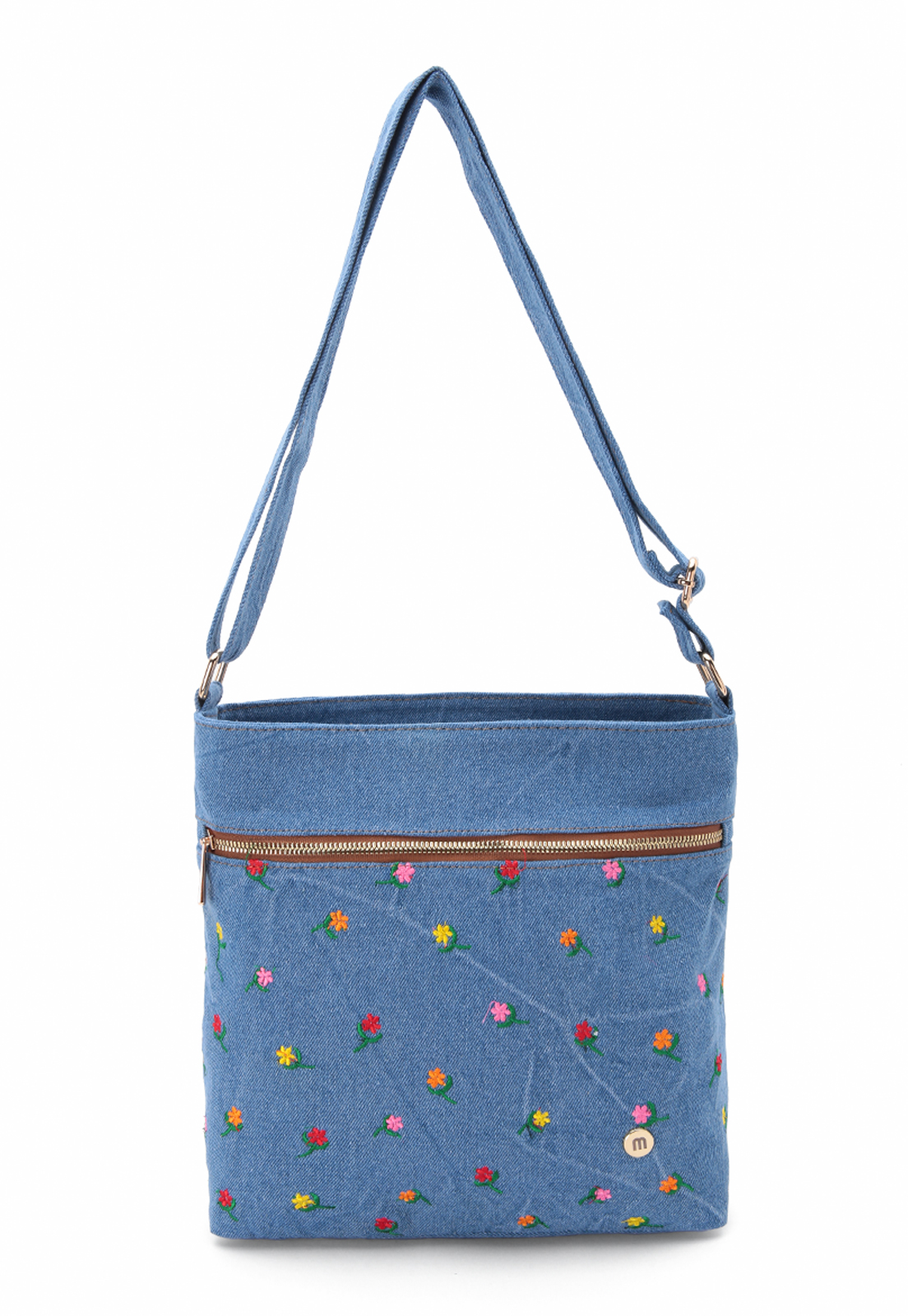 Bolso Manos Libres Jean Bordado M383